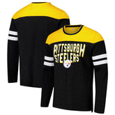 Pittsburgh Steelers G-III Sports by Carl Banks Adaptive Hail Mary Long Sleeve T-Shirt - Black/Gold T-shirts