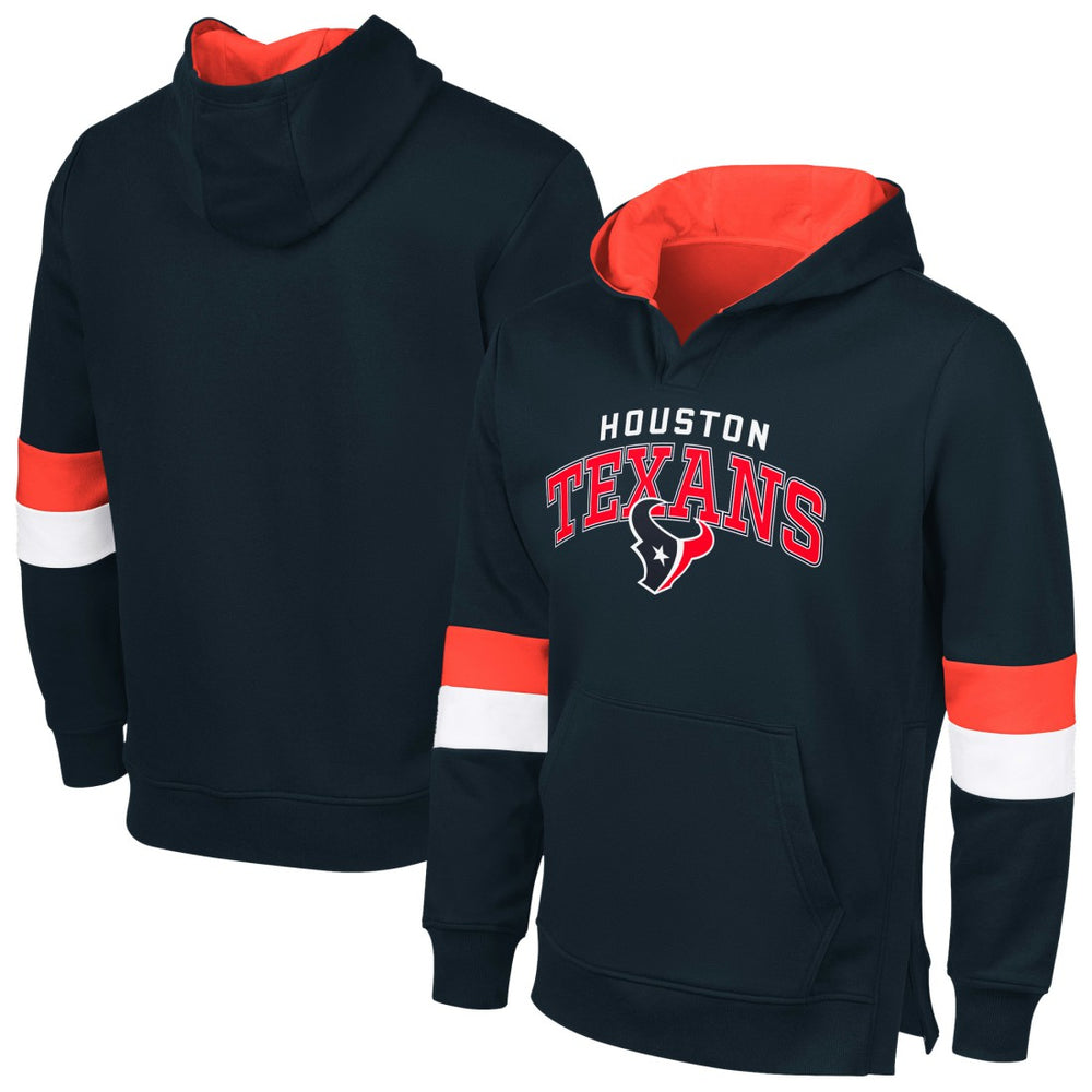 Houston Texans G-III Sports by Carl Banks Adaptive Faceoff Pullover Hoodie - Navy/Red Hoodies
