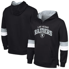 Las Vegas Raiders G-III Sports by Carl Banks Adaptive Faceoff Pullover Hoodie - Black/Silver Hoodies