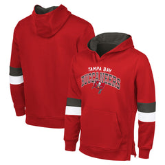 Tampa Bay Buccaneers G-III Sports by Carl BanksMen's Adaptive Faceoff Pullover Hoodie - Red/Pewter Hoodies