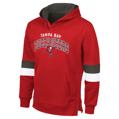 Tampa Bay Buccaneers G-III Sports by Carl BanksMen's Adaptive Faceoff Pullover Hoodie - Red/Pewter Hoodies