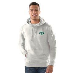 New York Jets Margaritaville Time Flies Garment Dyed Pullover Hoodie - Gray Hoodies