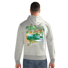 New York Jets Margaritaville Time Flies Garment Dyed Pullover Hoodie - Gray Hoodies