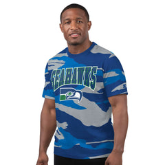 Seattle Seahawks Starter Thursday Night Gridiron Classics Vintage Logo T-Shirt - Royal/Gray T-shirts