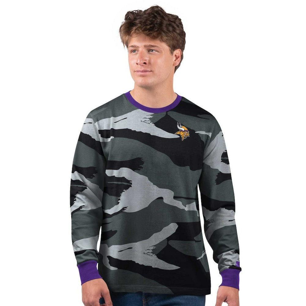 Minnesota Vikings Starter Thursday Night Gridiron Long Sleeve T-Shirt- Gray - Gray T-shirts