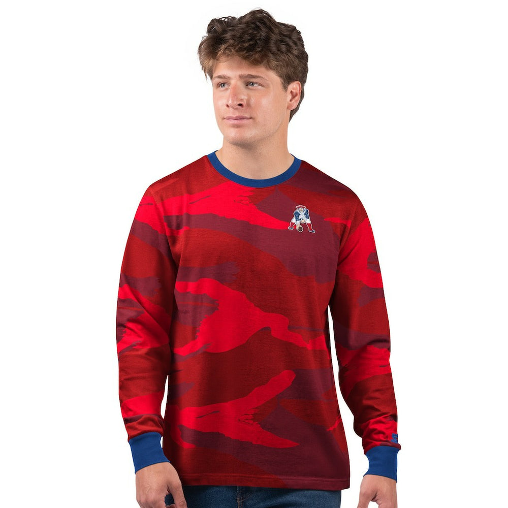 New England Patriots Starter Thursday Night Gridiron Vintage Logo Long Sleeve T-Shirt - Red T-shirts