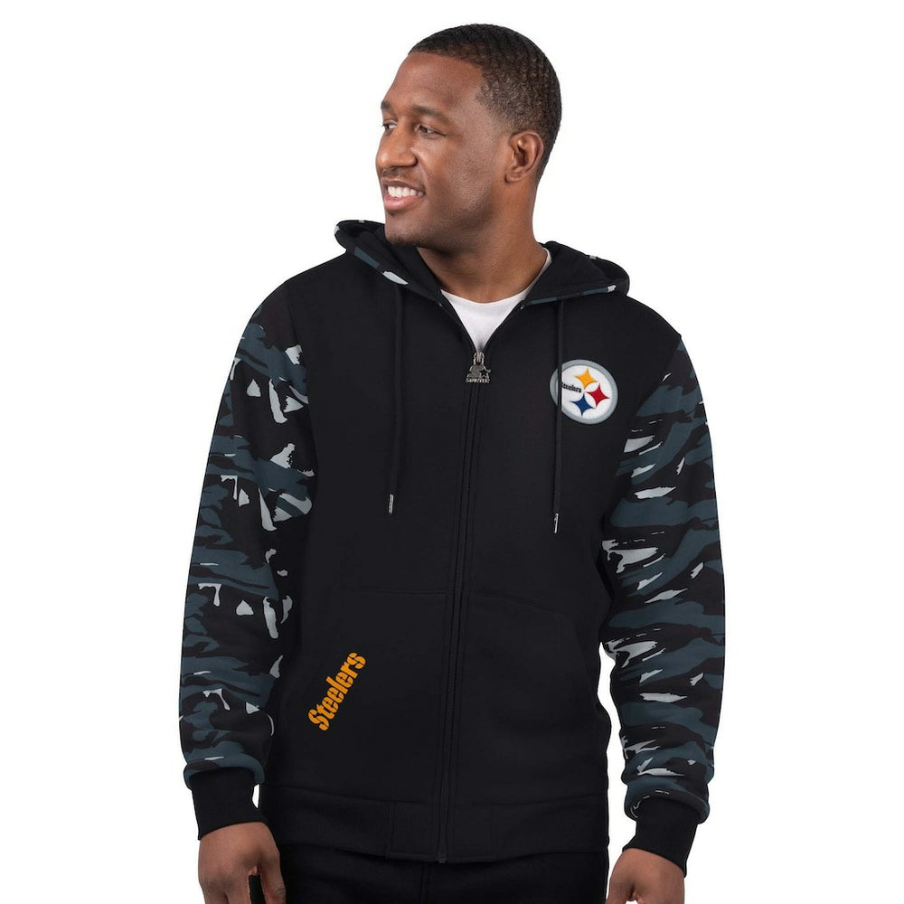 Pittsburgh Steelers Starter Thursday Night Gridiron Full-Zip Hoodie - Black Hoodies