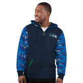 Seattle Seahawks Starter Thursday Night Gridiron Vintage Logo Full-Zip Hoodie - Navy Hoodies