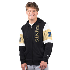 New Orleans Saints Starter Extreme Full-Zip Hoodie - Black Hoodies