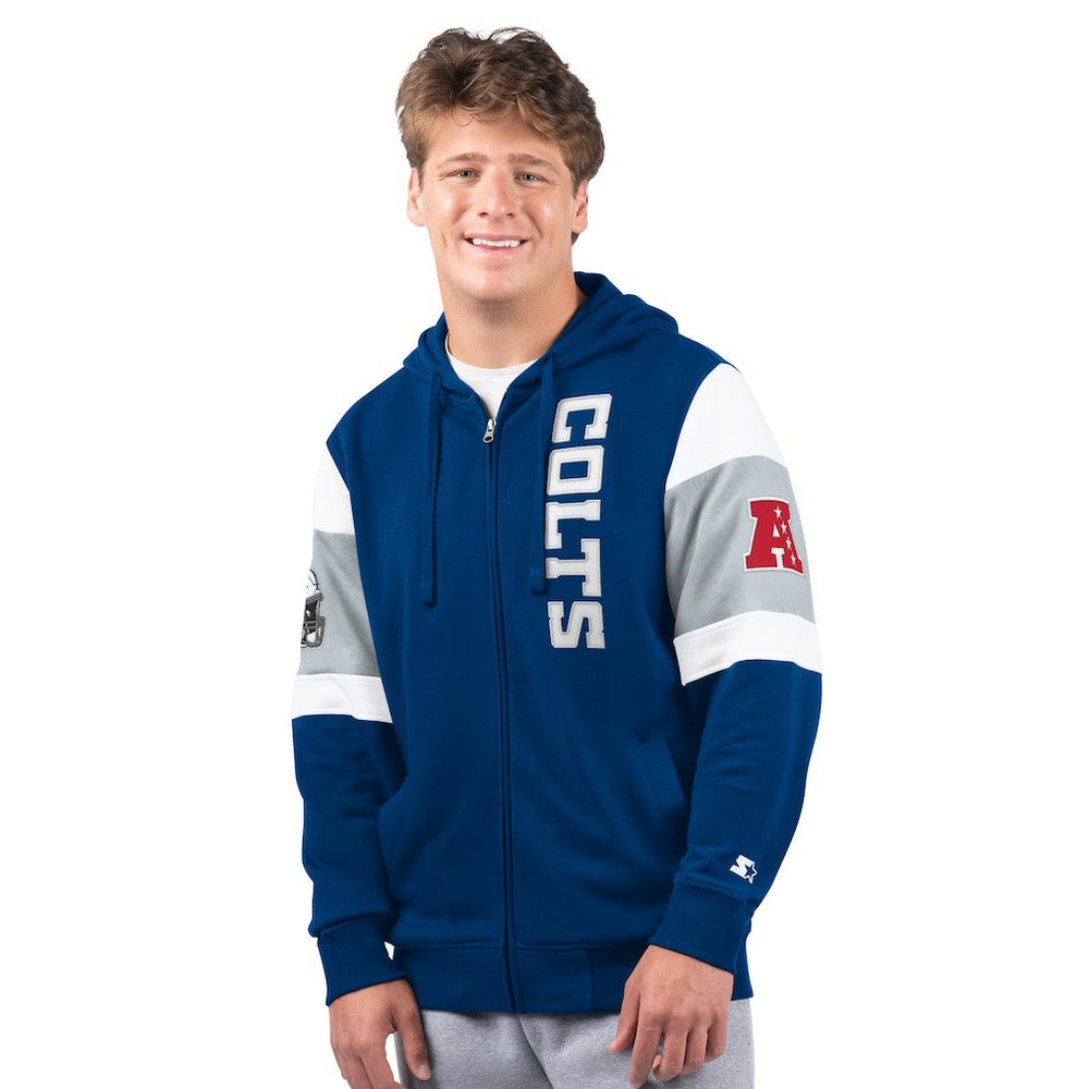 Indianapolis Colts Starter Extreme Full-Zip Hoodie - Royal Hoodies