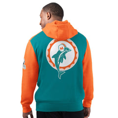 Miami Dolphins Starter Extreme Vintage Logo Pullover Hoodie - Aqua Hoodies