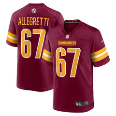 Nick Allegretti Washington Commanders Game Jersey - Burgundy Jerseys