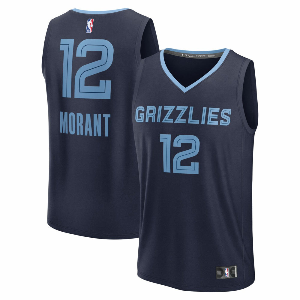 Ja Morant Memphis Grizzlies Fast Break Replica Player Jersey Icon Edition Navy - Fanatics