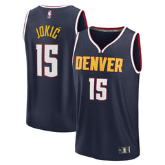 Nikola Jokic Denver Nuggets Fast Break Replica Player Jersey Icon Edition Navy - Fanatics
