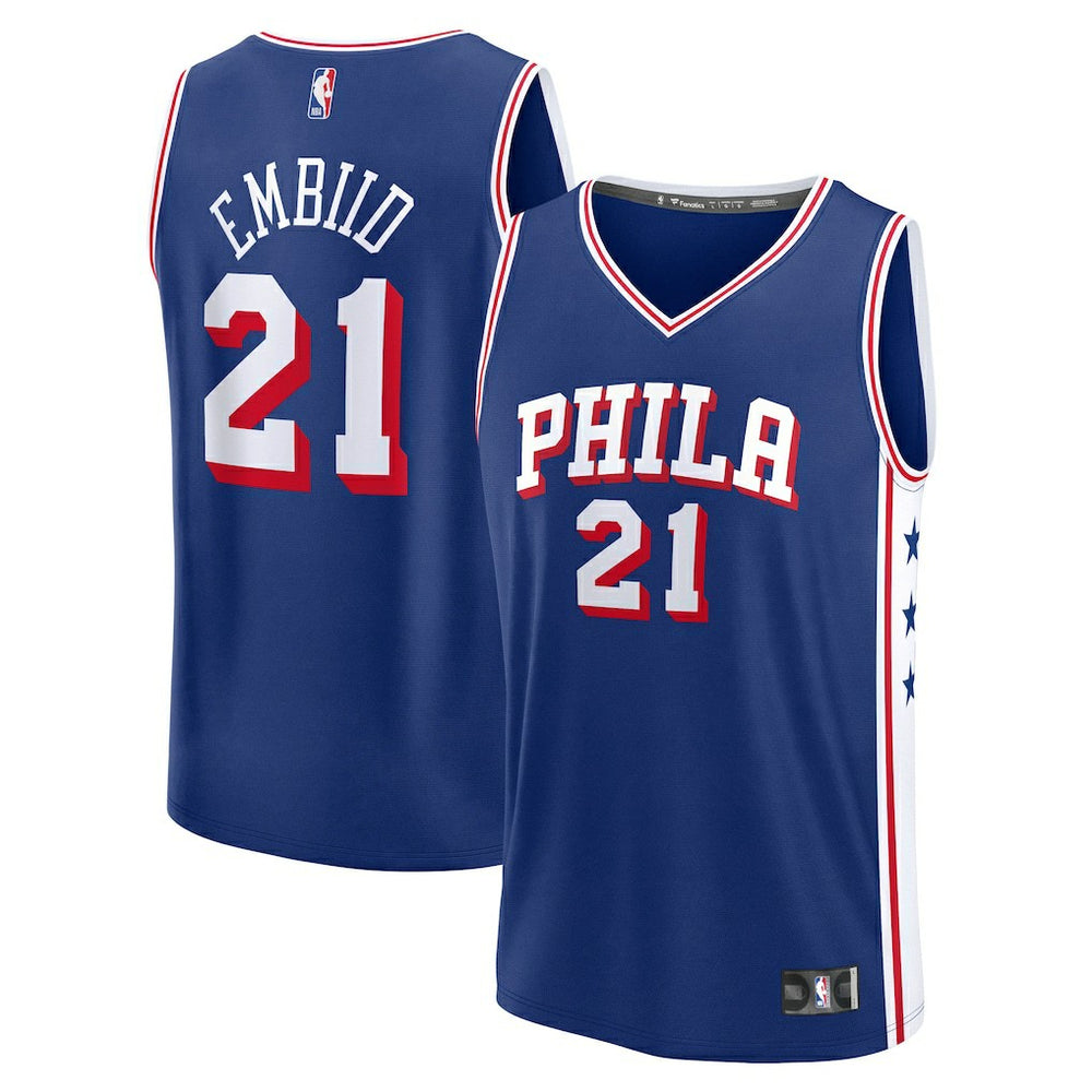 Joel Embiid Philadelphia 76ers Fast Break Replica Player Jersey Icon Edition Royal - Fanatics