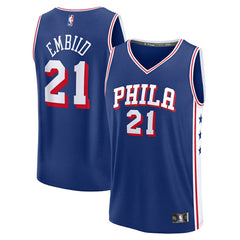 Joel Embiid Philadelphia 76ers Fast Break Replica Player Jersey Icon Edition Royal - Fanatics