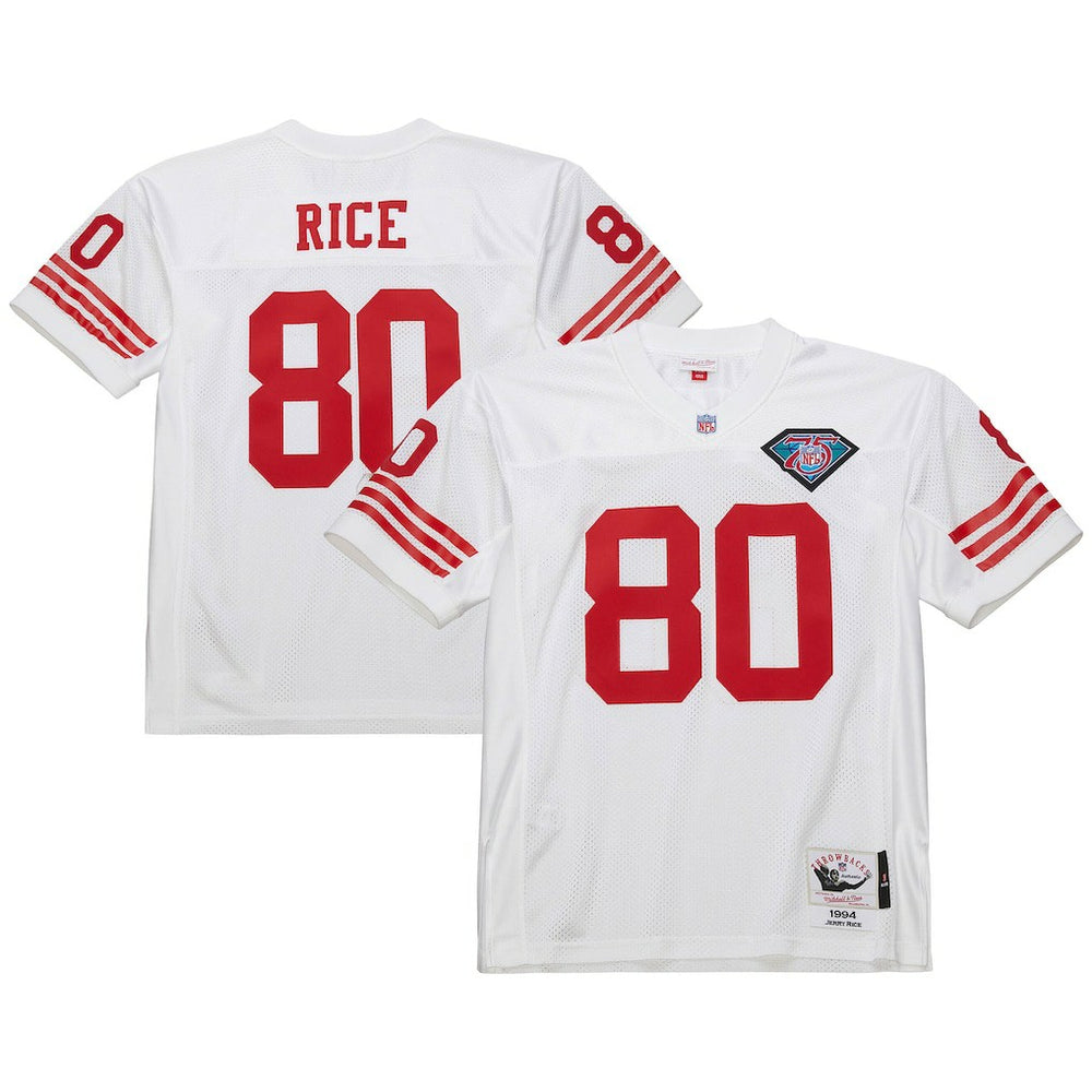 Jerry Rice San Francisco 49ers 1994 Authentic Throwback Retired Player Jersey - White Jerseys