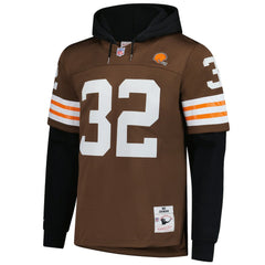 Jim Brown Cleveland Browns Player Name & Number Hoodie Legacy Jersey - Brown Jerseys