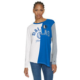 Dallas Mavericks Tommy Jeans Women's Amelia Color Blocked Long Sleeve T-Shirt White/Blue outlet