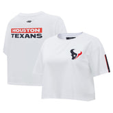 Houston Texans Pro Standard Women's Away Cropped Boxy T-Shirt - White T-shirts