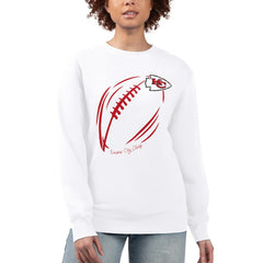 Kansas City Chiefs G-III 4Her by Carl Banks Women's Football Logo Graphic Fleece Tri-Blend Pullover Sweatshirt - White Pullover