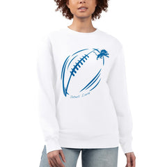 Detroit Lions G-III 4Her by Carl Banks Women's Football Logo Graphic Fleece Tri-Blend Pullover Sweatshirt - White Pullover