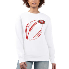 San Francisco 49ers G-III 4Her by Carl Banks Women's Football Logo Graphic Fleece Tri-Blend Pullover Sweatshirt - White Pullover