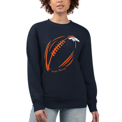 Denver Broncos G-III 4Her by Carl Banks Women's Football Logo Graphic Fleece Tri-Blend Pullover Sweatshirt - Navy Pullover