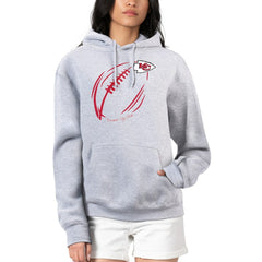 Kansas City Chiefs G-III 4Her by Carl Banks Women's Football Logo Fleece Tri-Blend Pullover Hoodie - Heather Gray Hoodies