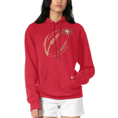 San Francisco 49ers G-III 4Her by Carl Banks Women's Football Logo Fleece Tri-Blend Pullover Hoodie - Red Hoodies