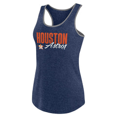 Houston Astros Profile Women's Plus Size Racerback Tank Top - Navy Tanks