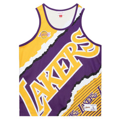 Los Angeles Lakers Jumbotron 2.0 Sublimated Tank Top Gold - Mitchell & Ness