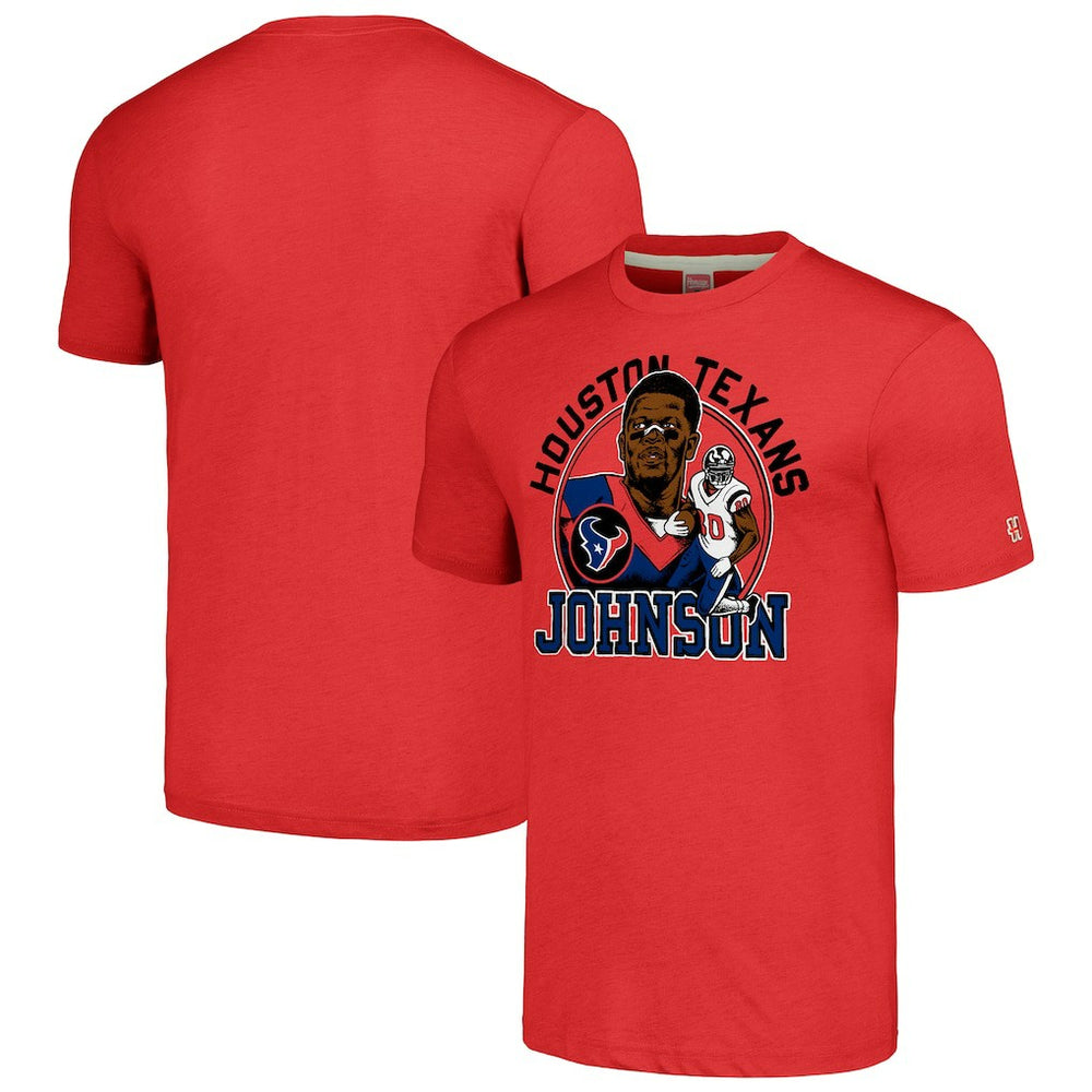 Andre Johnson Houston Texans Homage Caricature Retired Player Tri-Blend T-Shirt - Red T-shirts
