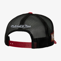 Miami Heat Hardwood Classics Blocker Foam Front Trucker Adjustable Hat White - Mitchell & Ness