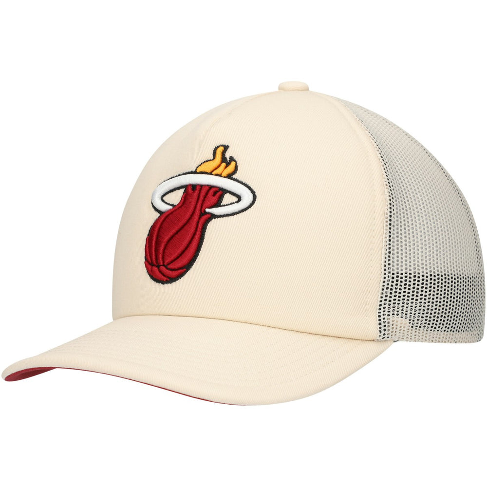 Miami Heat Trucker Adjustable Hat Cream - Mitchell & Ness