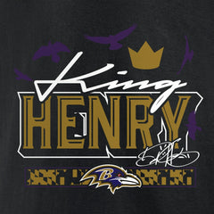 Derrick Henry Baltimore Ravens King Henry's Crown T-Shirt - Black T-shirts