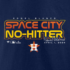 Ronel Blanco Houston Astros Space City No-Hitter T-Shirt - Navy T-shirts