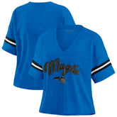 Orlando Magic WEAR by Erin Andrews Women's Color Block Boxy V-Neck T-Shirt Blue outlet
