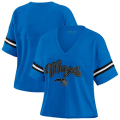 Orlando Magic WEAR by Erin Andrews Women's Color Block Boxy V-Neck T-Shirt Blue outlet
