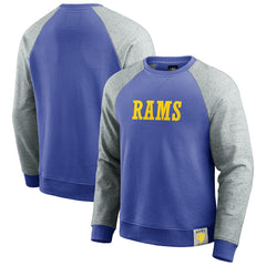 Los Angeles Rams Darius Rucker Collection Colorblock Pullover Sweatshirt - Royal/Heather Gray Pullover