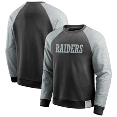 Las Vegas Raiders Darius Rucker Collection Colorblock Pullover Sweatshirt - Black/Heather Gray Pullover