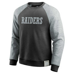 Las Vegas Raiders Darius Rucker Collection Colorblock Pullover Sweatshirt - Black/Heather Gray Pullover