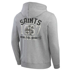 New Orleans Saints Darius Rucker Collection Vintage Stripe Full-Zip Hoodie - Heather Gray Hoodies