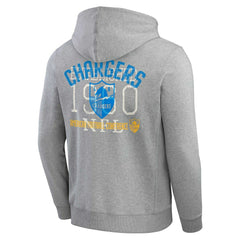 Los Angeles Chargers Darius Rucker Collection Vintage Stripe Full-Zip Hoodie - Heather Gray Hoodies