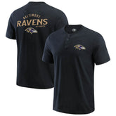 Baltimore Ravens Darius Rucker Collection Washed Henley T-Shirt - Black T-shirts