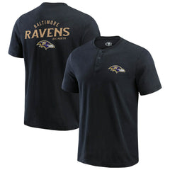 Baltimore Ravens Darius Rucker Collection Washed Henley T-Shirt - Black T-shirts