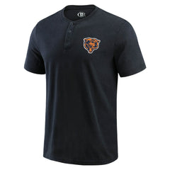 Chicago Bears Darius Rucker Collection Washed Henley T-Shirt - Black T-shirts
