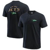 New York Jets Darius Rucker Collection Washed Henley T-Shirt - Black T-shirts