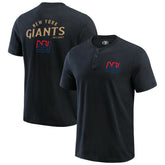 New York Giants Darius Rucker Collection Washed Henley T-Shirt - Black T-shirts