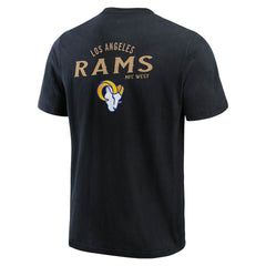 Los Angeles Rams Darius Rucker Collection Washed Henley T-Shirt - Black T-shirts